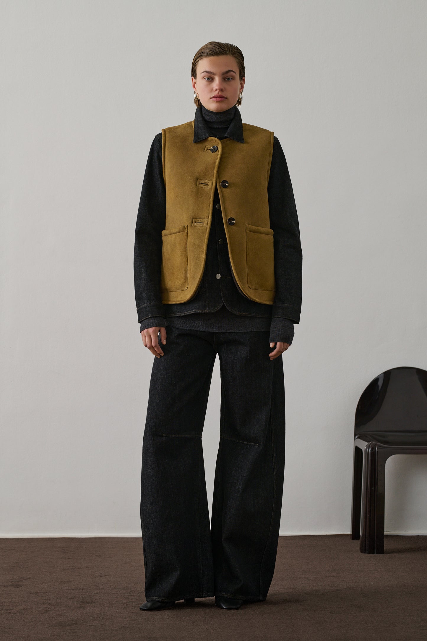 Blouson Duomo - Kaki Doré/Marron - Cuir - Femme