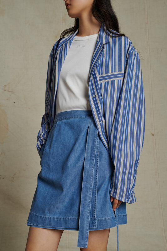 Veste Augustine - Bleu/Blanc - Coton - Femme