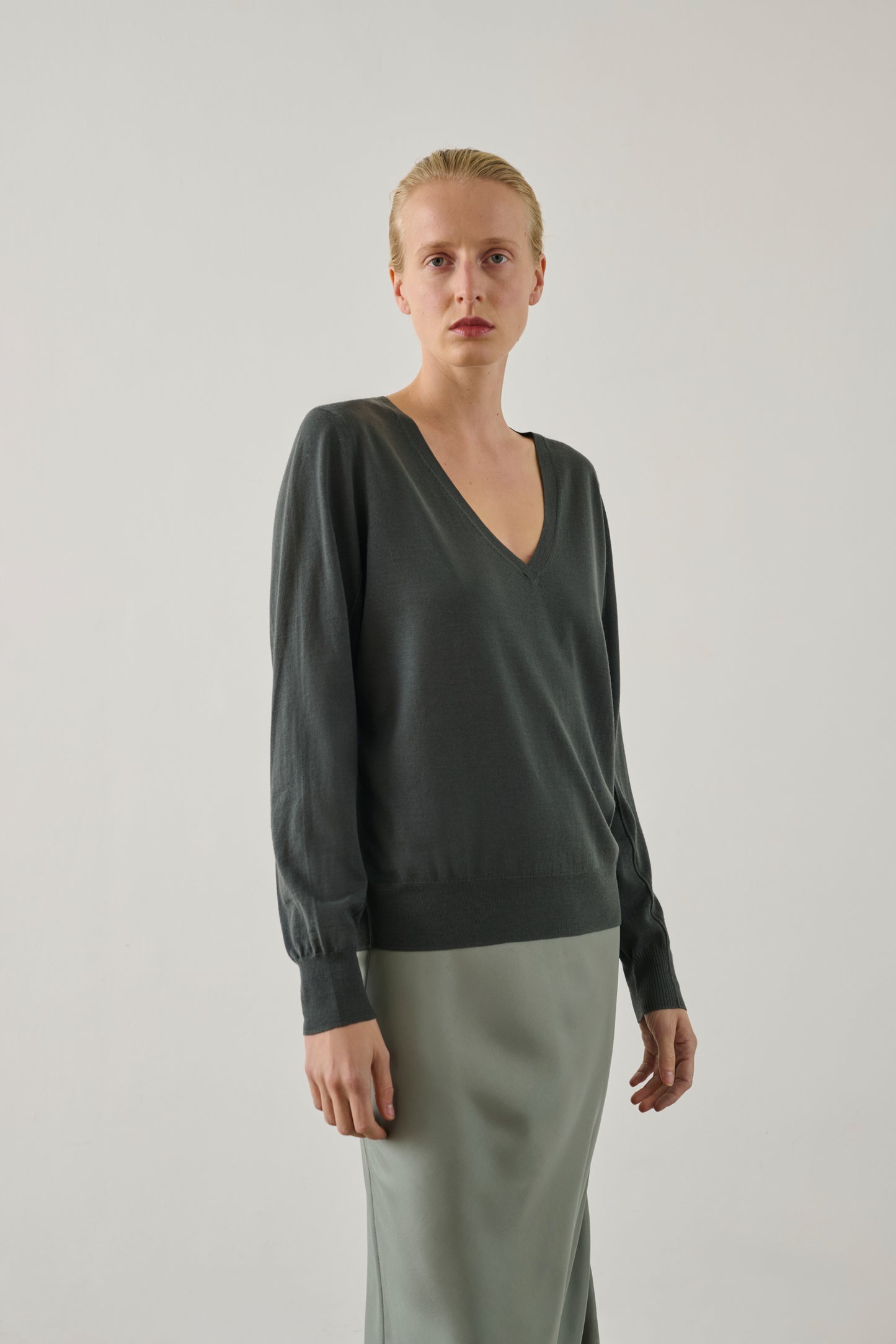 Pull Derek - Gris/Bleu - Laine mérinos - Femme