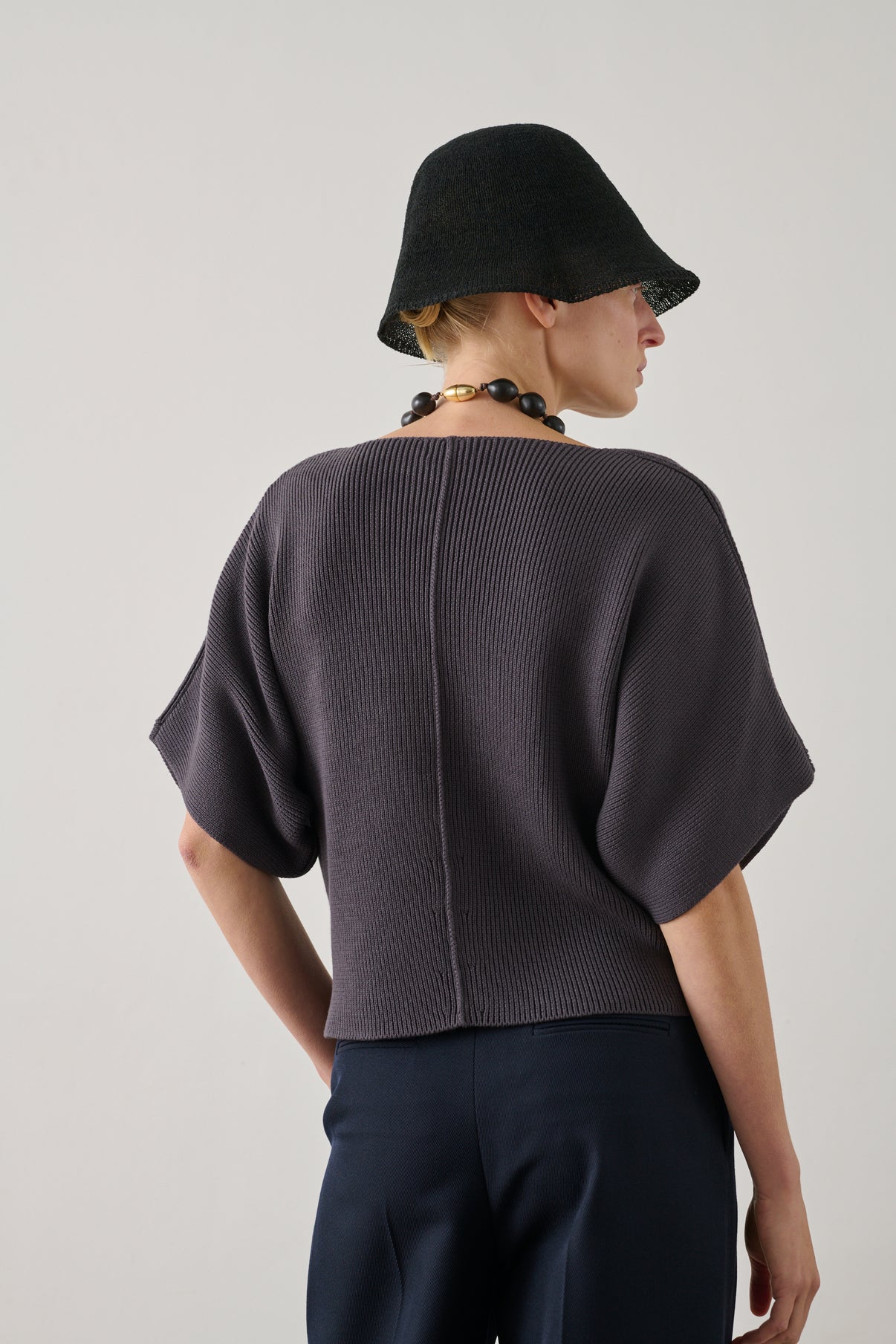 Pull Essaouira - Gris Aubergine - Coton - Femme vue 3