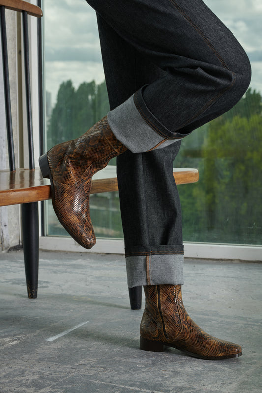 Bottines Écaille - Python - Cuir - Femme